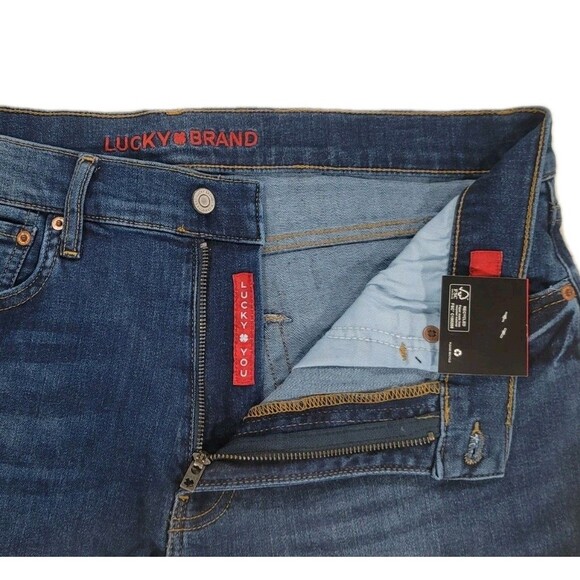 Lucky Brand 34x29 Men's 223 Straight Stretch Classic 5-Pocket Blue Denim Jeans - Picture 5 of 13